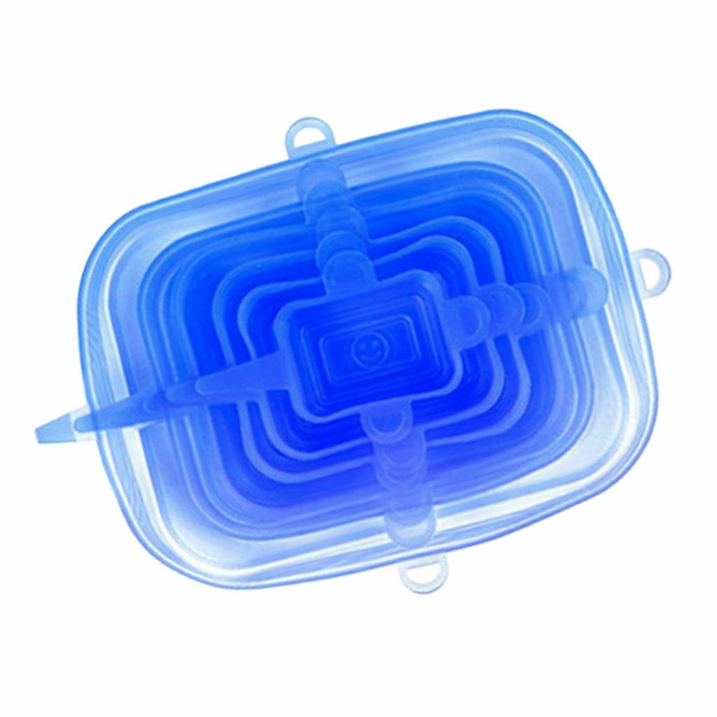 2set Silicone Stretch Lids Bowl Wrap Lids Silicon Gel w/ for Bowls Cups