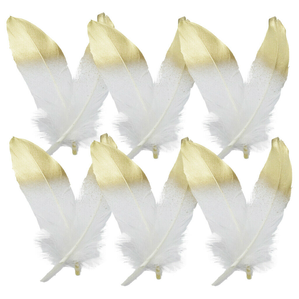 24x Dyed Natural Goose Feather for Millinery DIY Craft Sewing White