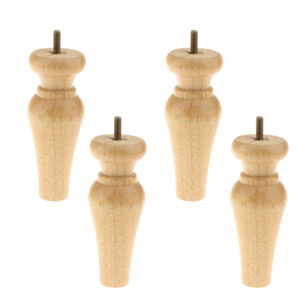 4 Pieces Solid Wooden Sofa Legs  Raisers Extension - Burlywood