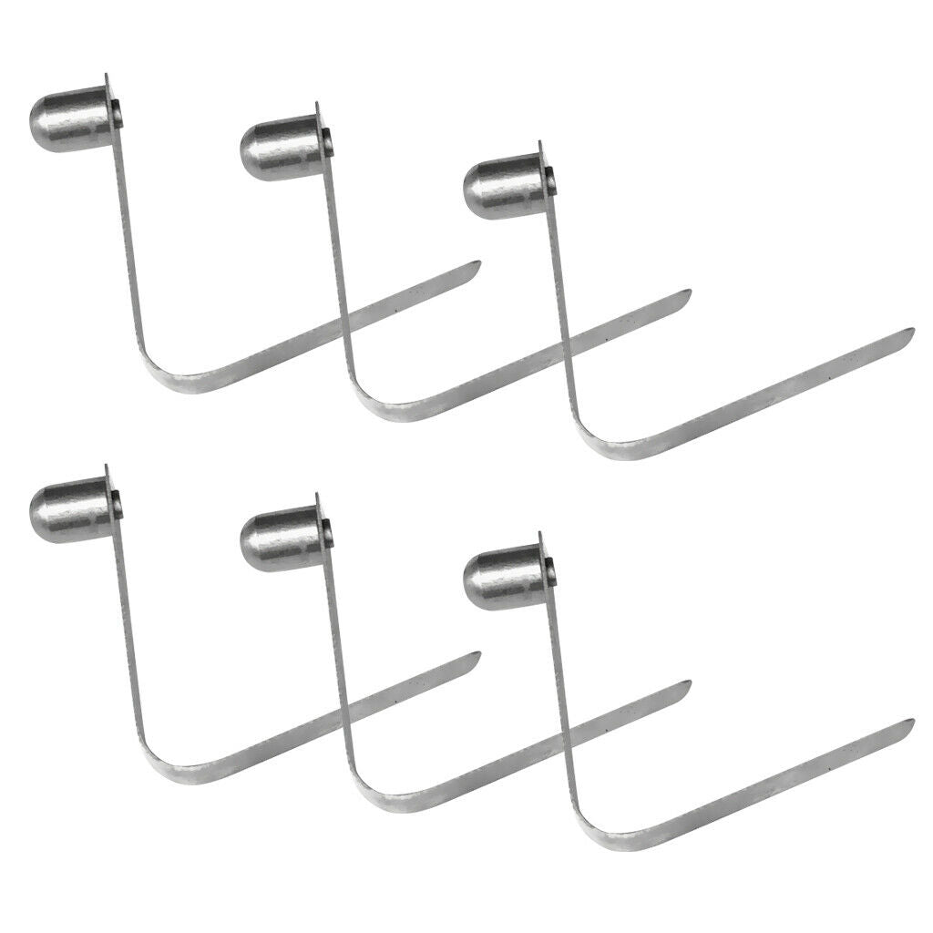 6 lot Stainless Steel Kayak Paddle Spring Snap Clips Solid Tent Pole Clips