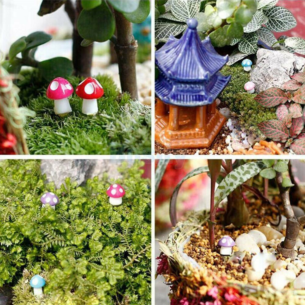 Lots 20x Ornament Plant Pots Mini Mushroom Fairy Garden Decoration Accessories