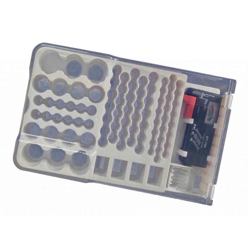 Battery Organizer w/ Removable Tester 93 Batteries Various Sizes Holder