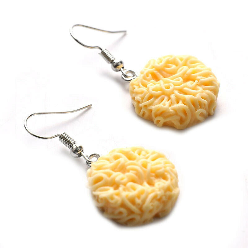 Personality Creative Instant Noodles Drop Earrings Funny Jewelry Party Earri TH