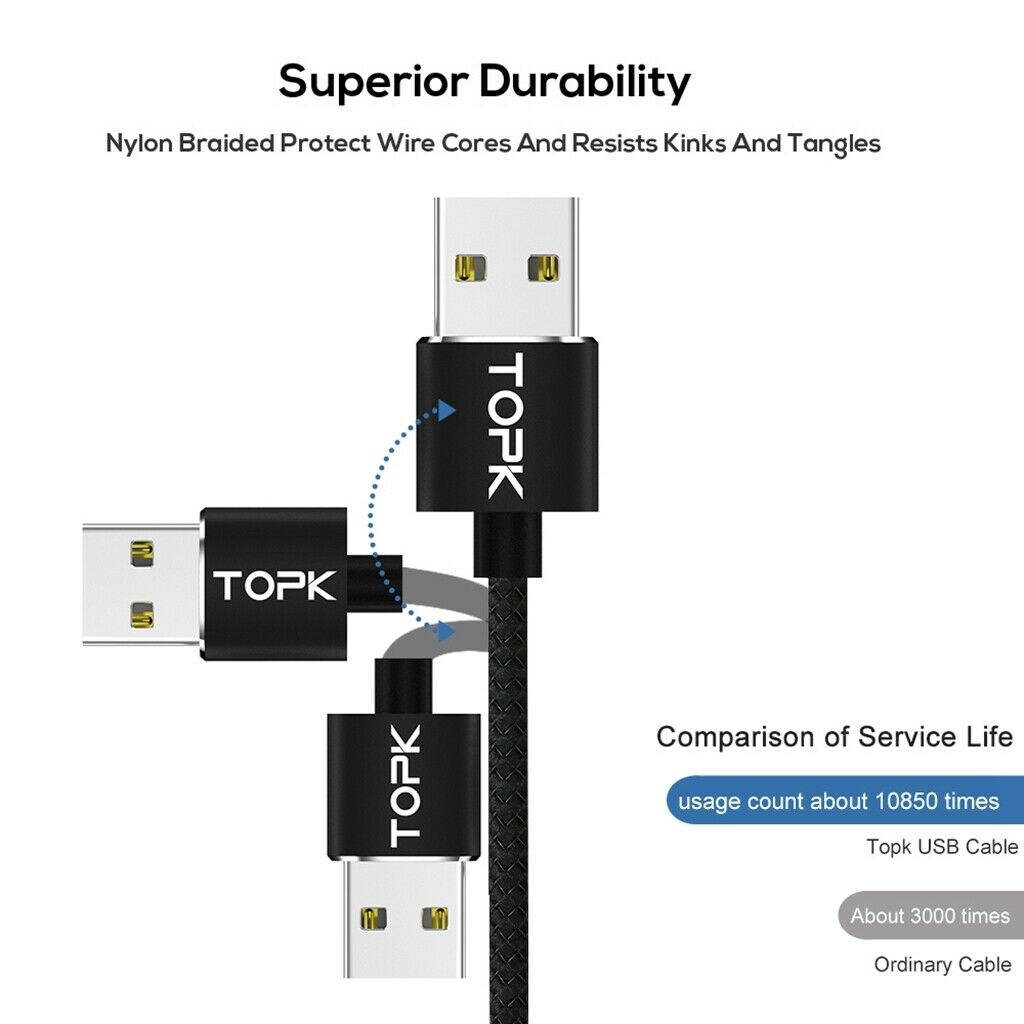 1M Light-up LED USB Data Sync Charge Charging Cable for Android Cell Phone
