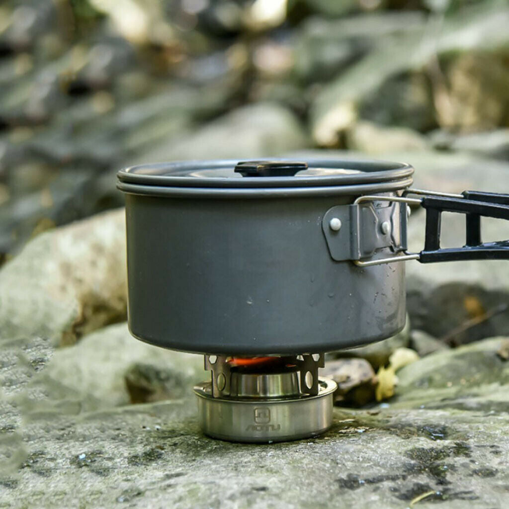 Picnic Alcohol Stove Spirit Burner Base with holder outdoors
