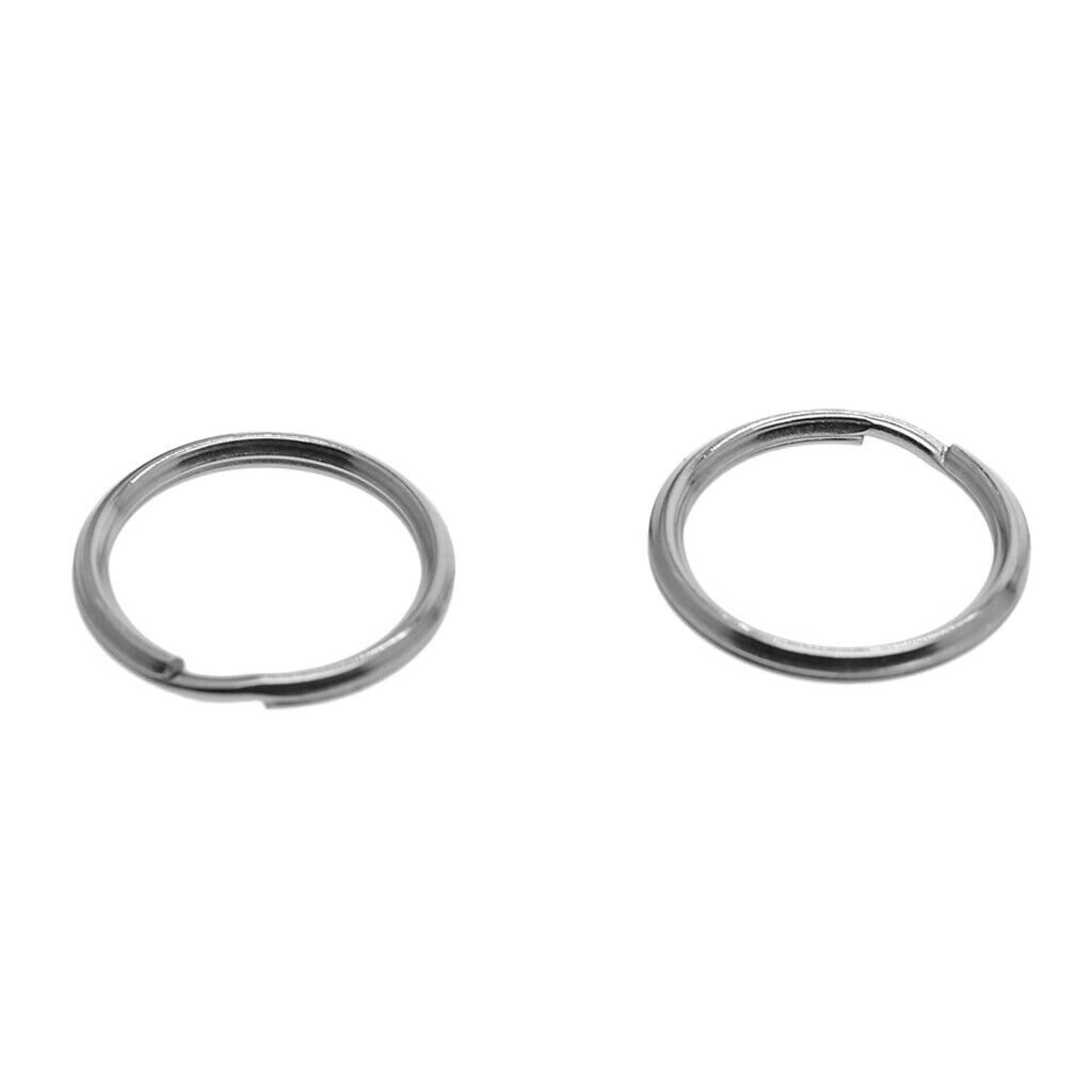 40pcs Stainless Steel Key Rings Split Ring Hoop Double Loop Connectors 20mm