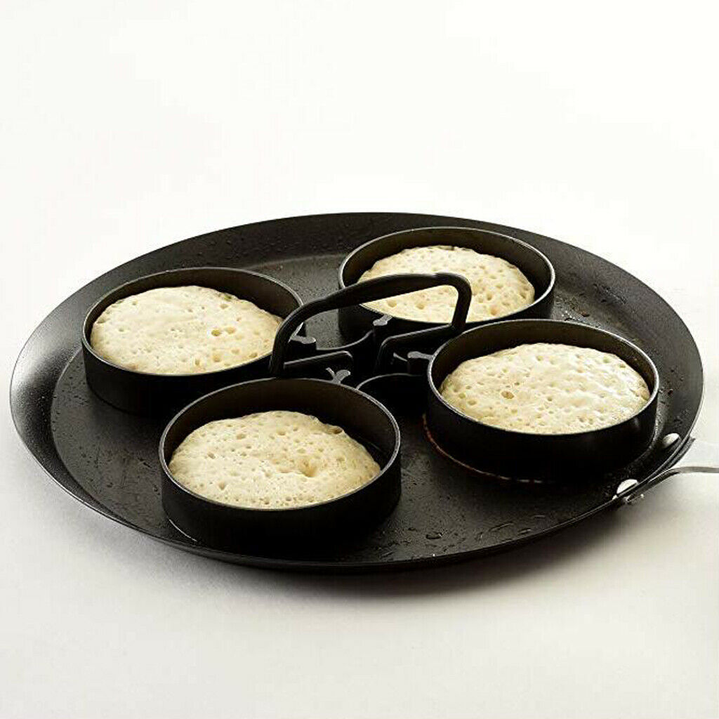 Aluminum alloy egg / pancake mold Round egg molds, black