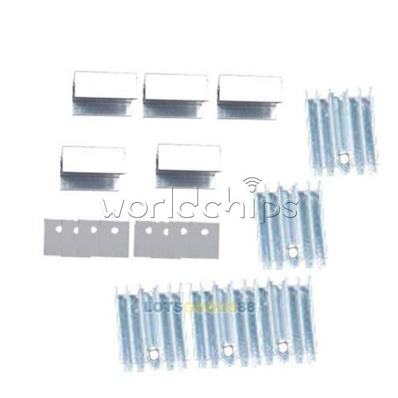 5PCS Aluminum Heatsink Heat Sink With Screw Sets Kits for Transistors TO-220