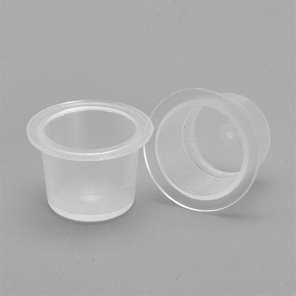 1000pcs Disposable Plastic Tattoo Cup Pigment Ink Holder Medium - Flat Base