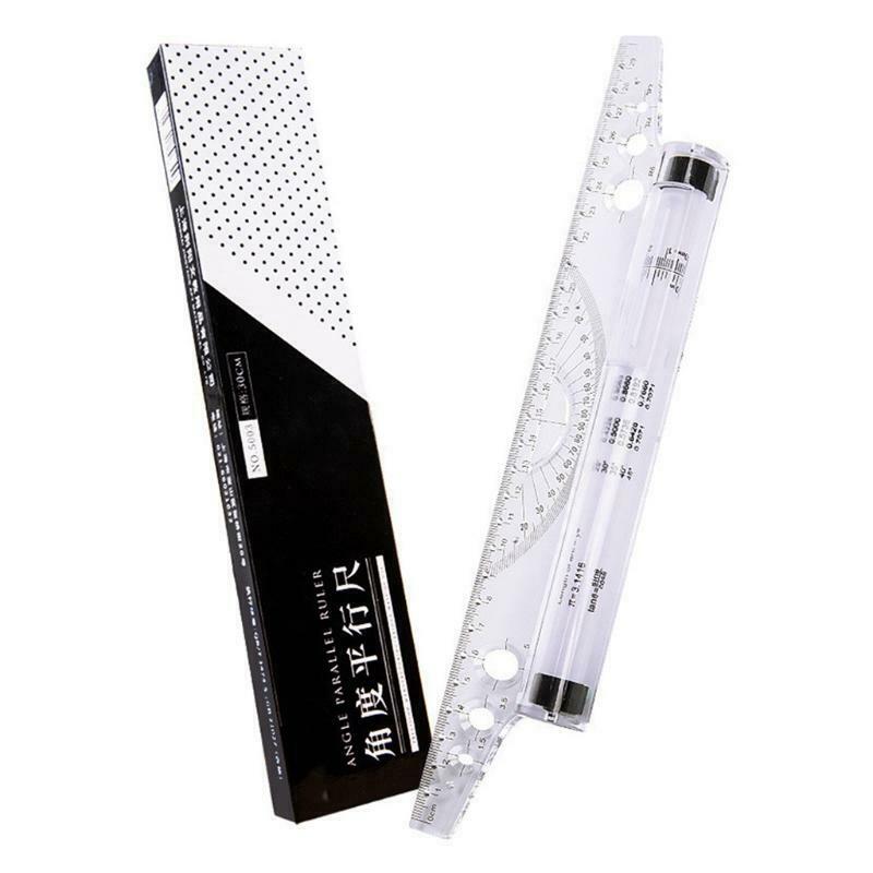 Multi-purpose Parallel Ruler with Protractor 12'' Mathematics Parallel Ruler