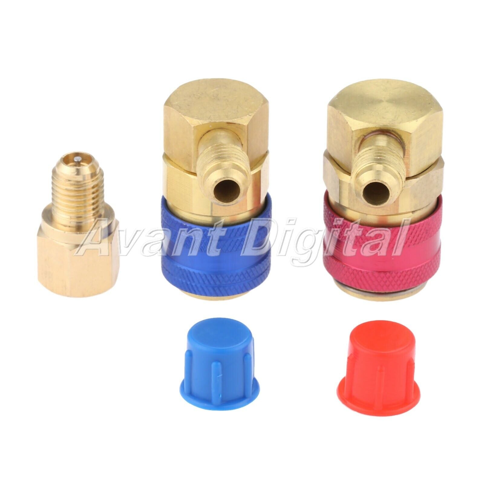 R12 to R134a Brass Manifold Conversion Kit For 1/2" Female x 1/4" SAE Male HQ