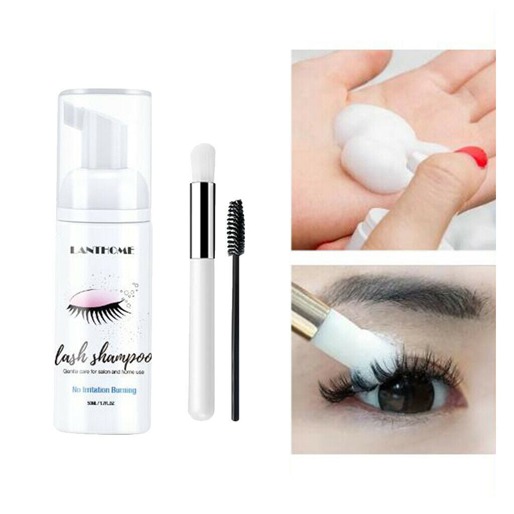 3x Eyelash Extension Shampoo 50ml Foam Cleanser to Remove