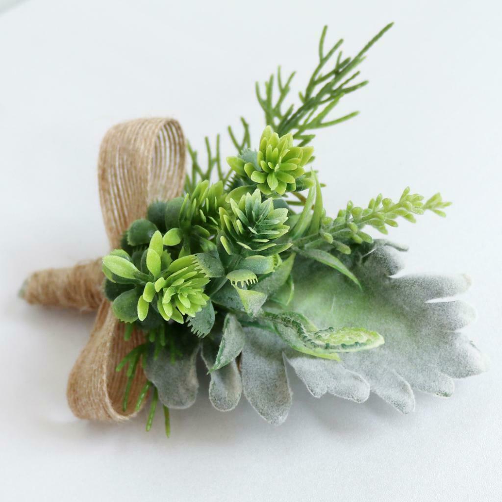 Plastic Succulent Plants Simulation Corsage Flower for Wedding Prom Party 3