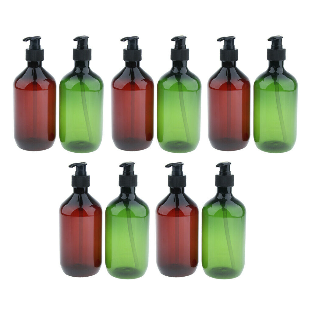 10cs/set Pump Bottles Travel Essential Oil Body Wash Gel Shampoo Containers