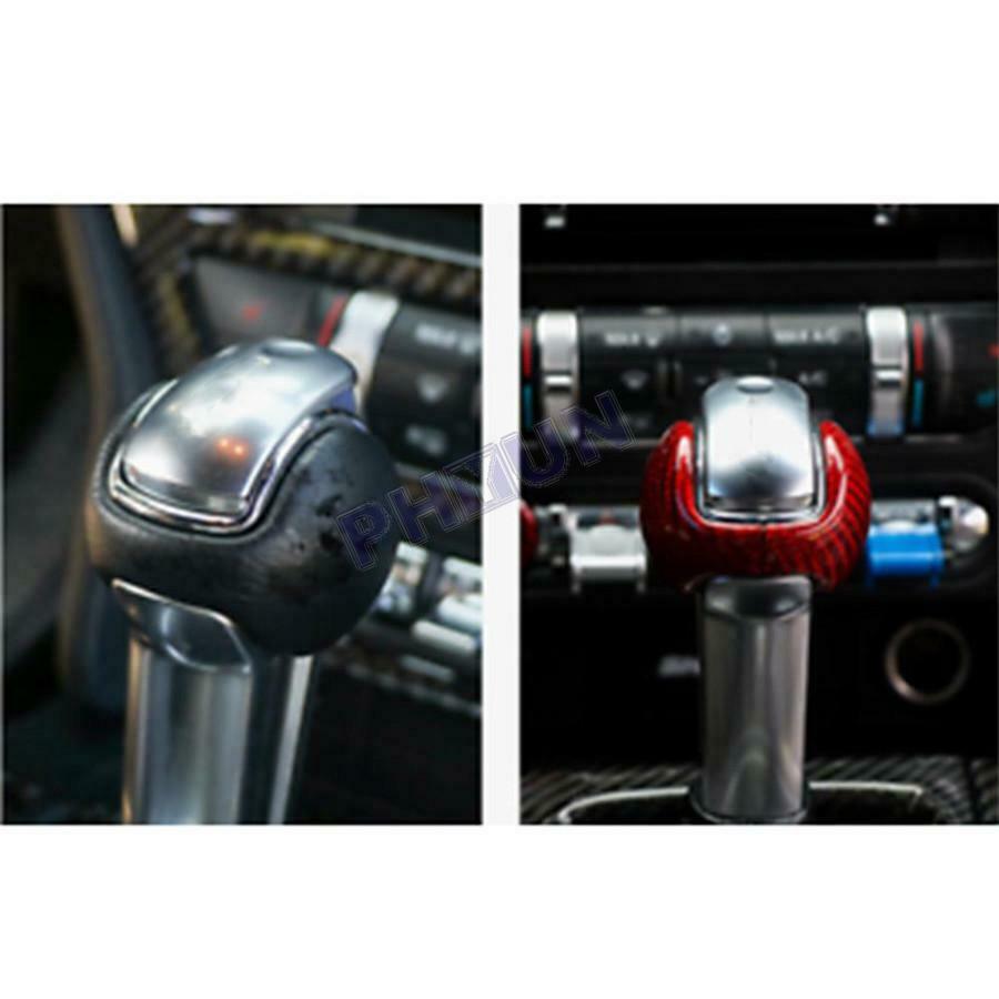 2x Carbon Fiber Shift Knob Cover Interior Trim For Ford Mustang 2015-2018 2019