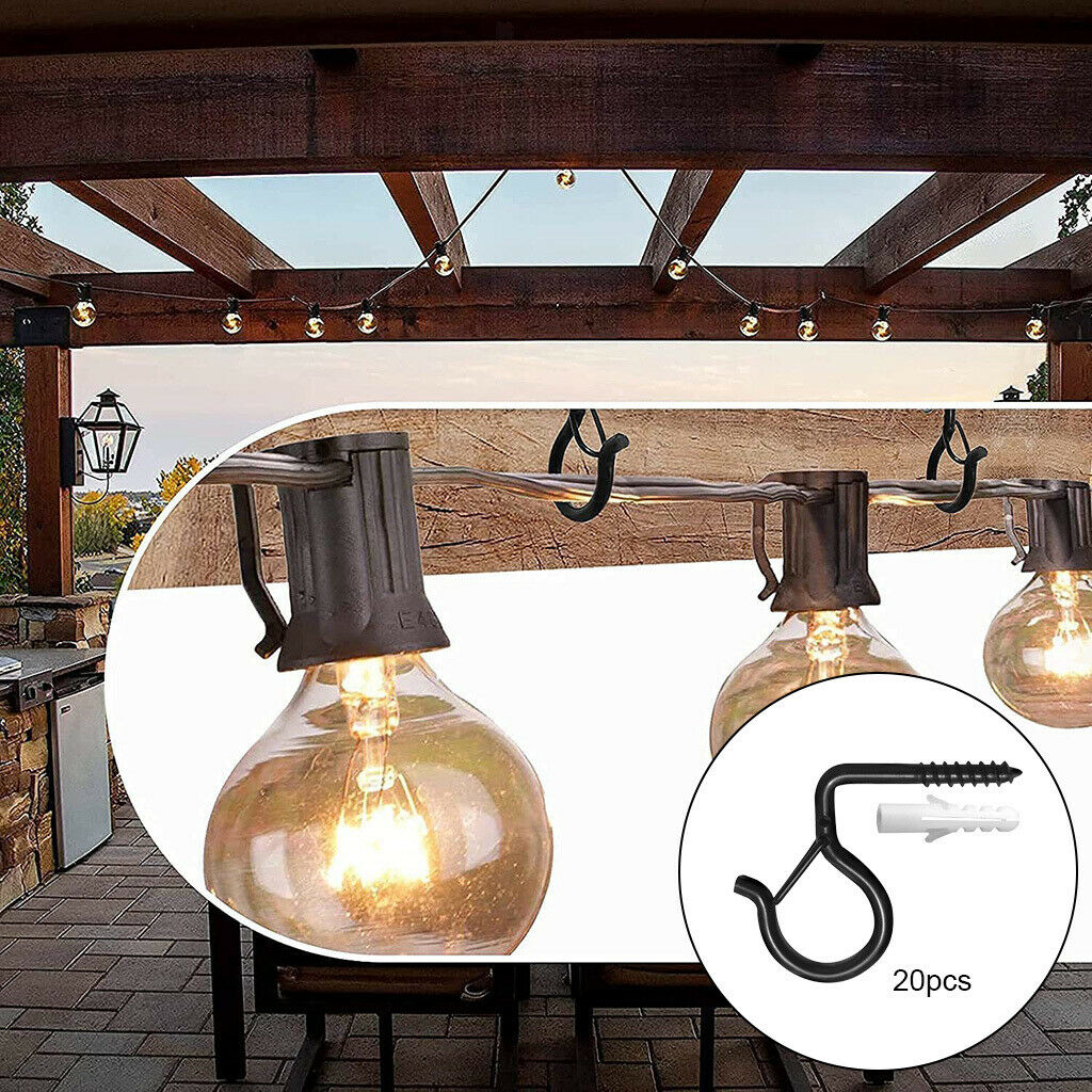 20 Pieces Q Hanger Hooks Plant Bracket for String Light Hooks Bird Feeders