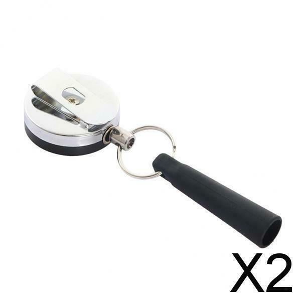 2X Retractable Anti-Lost Wire Pen/Pencil Holder Ring Reel Buckle with Belt Clip