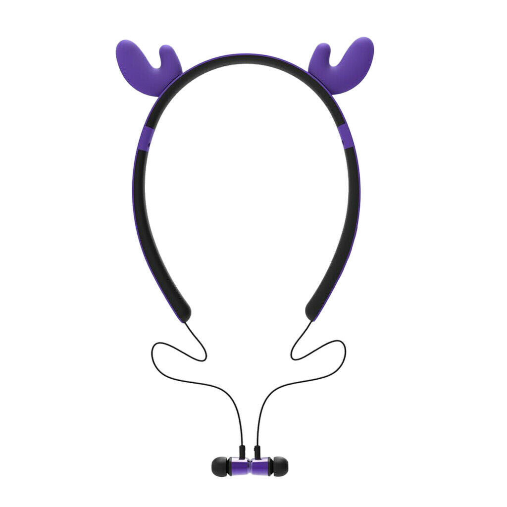 Wireless  Stereo Headset Cat Ear Headphone with Microphone Purple
