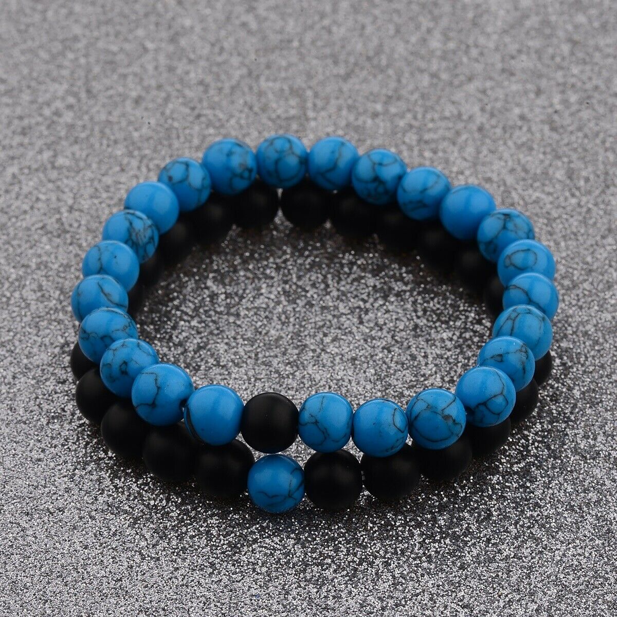 Couple His & Hers Distance Bracelet Lava Bead Matching YinYang Jewelry Fashion