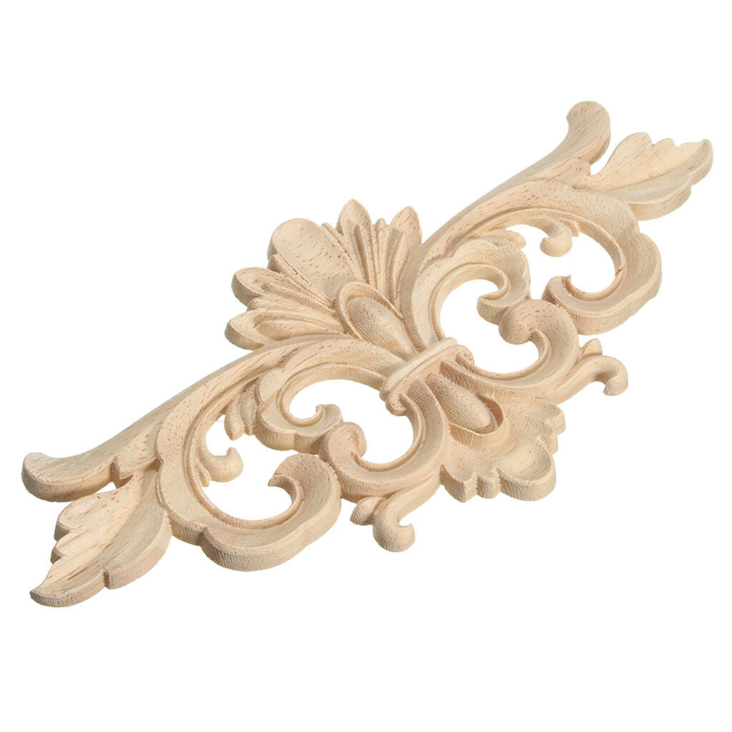 Wood Carved Applique Frame Corner Onlay Furniture Home Decor Unpainted #4