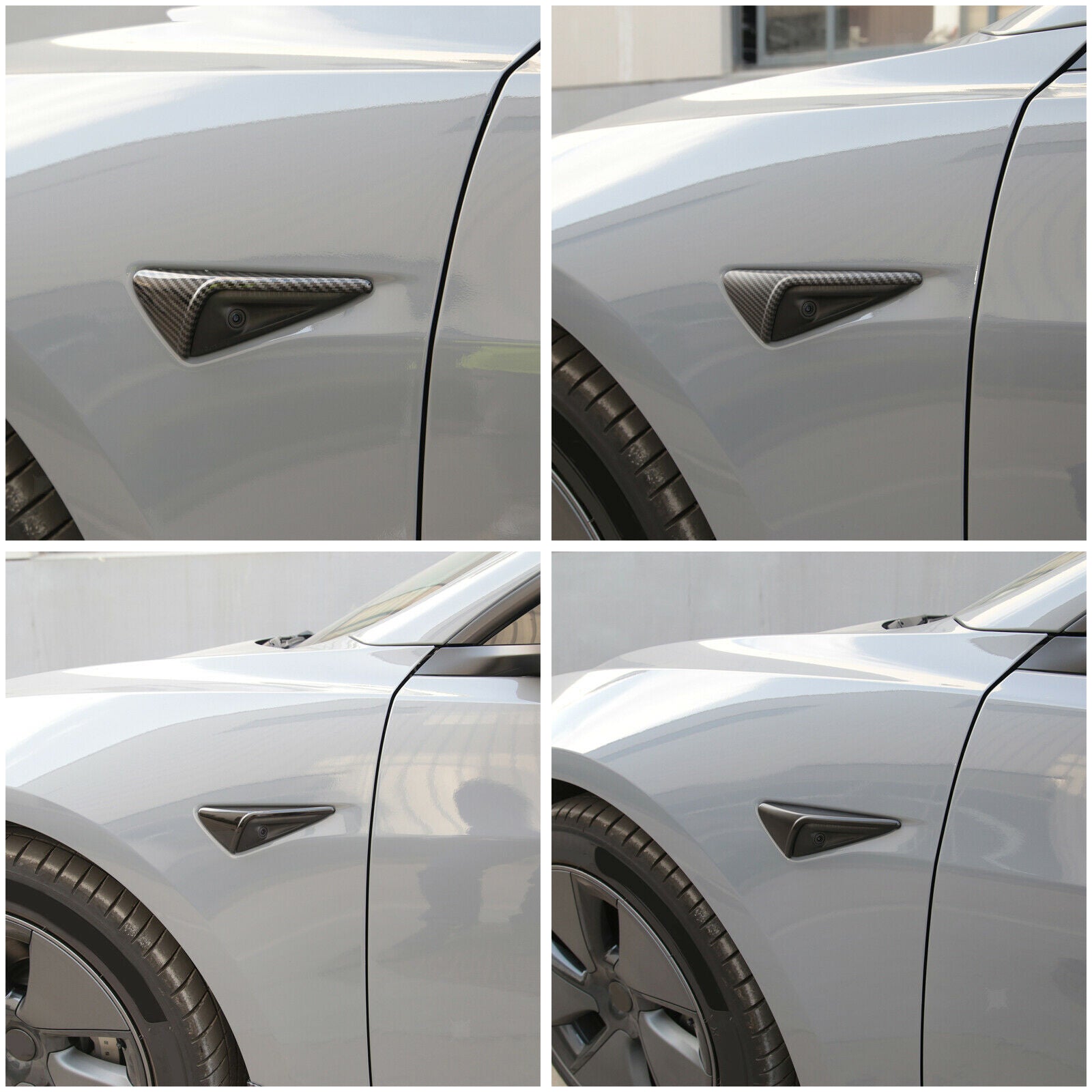 2 Packs Side Cover Fit for Tesla 2021 Trim ABS Exterior glossy carbon fiber