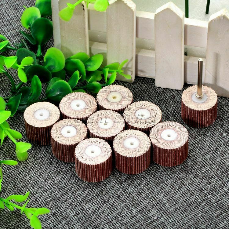 Rotary Tool 20mm Buffing Grinding 240Grit Sandpaper Flap Wheel Head & Mandrel
