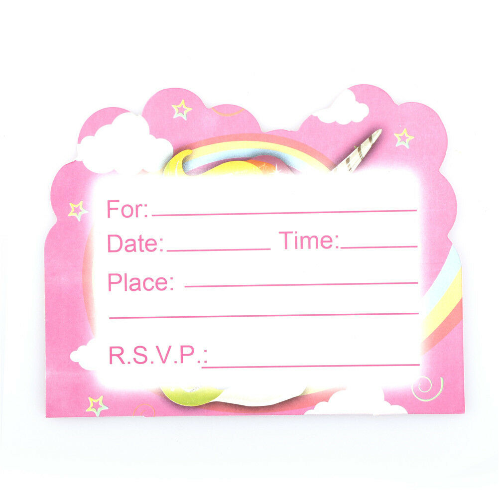 10x unicorn invitations card unicorn cards birthday wedding party invitation BDA