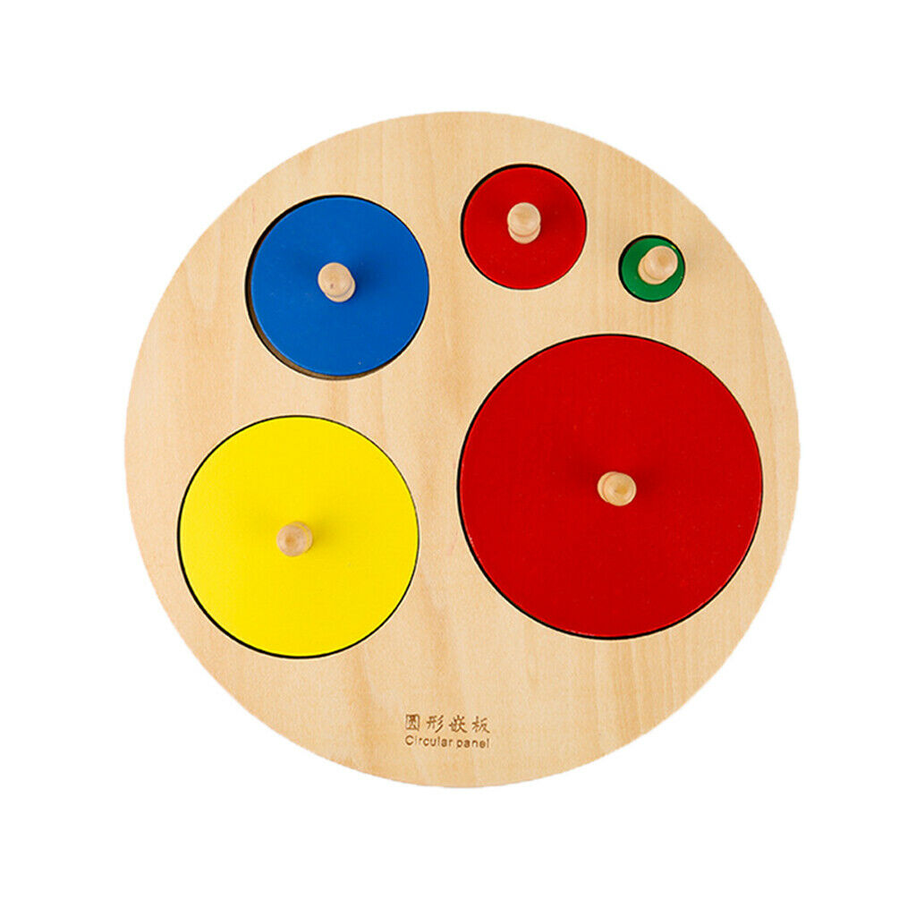 Wooden Geometry Blocks Inserting Board Jigsaw Puzzle Kids Educational