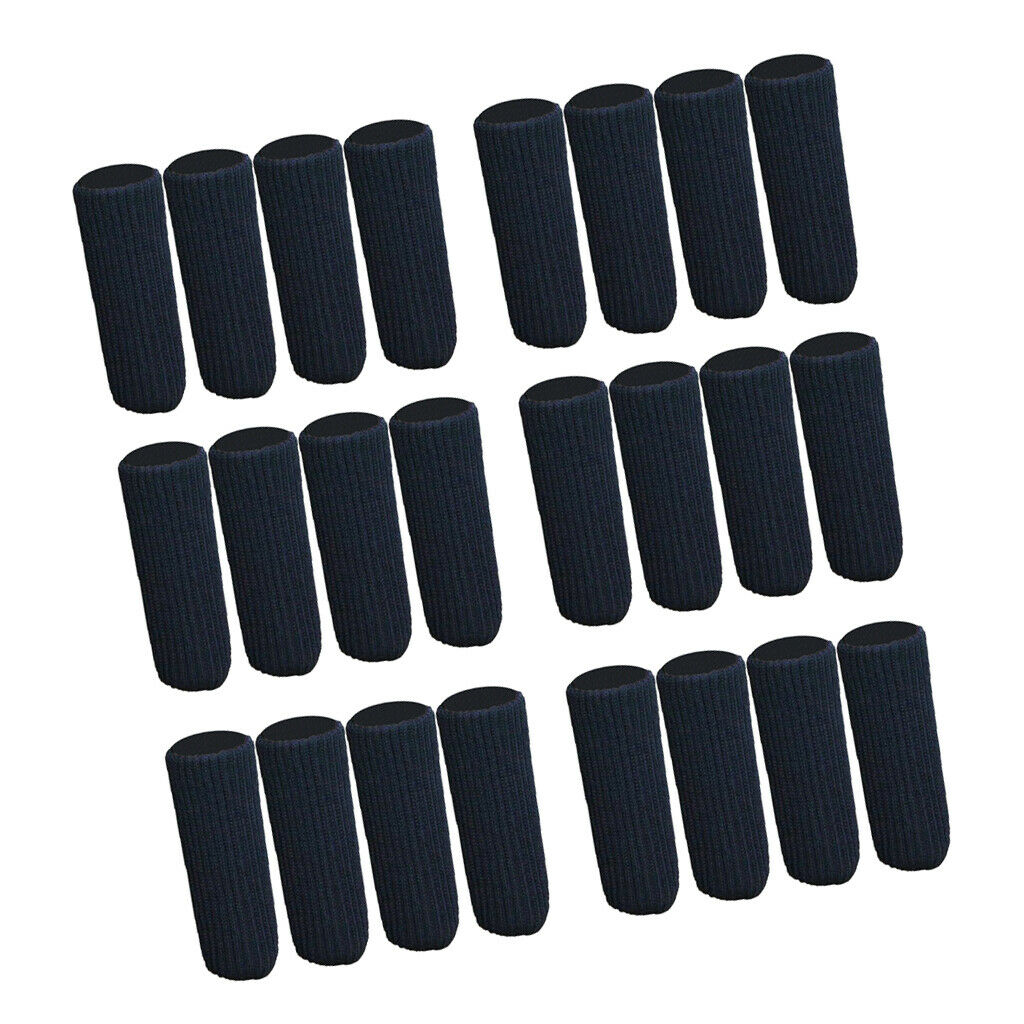 24Pcs for Dia 3.5-7" Furniture Sliders Covers Knitted Chair Leg Socks -Black