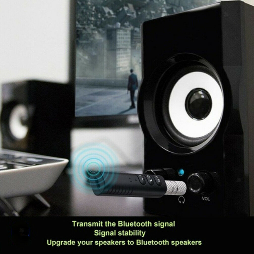 2 Pack Mini Wireless Bluetooth Receiver Car Kit 3.5mm Jack Auxiliary Adapter