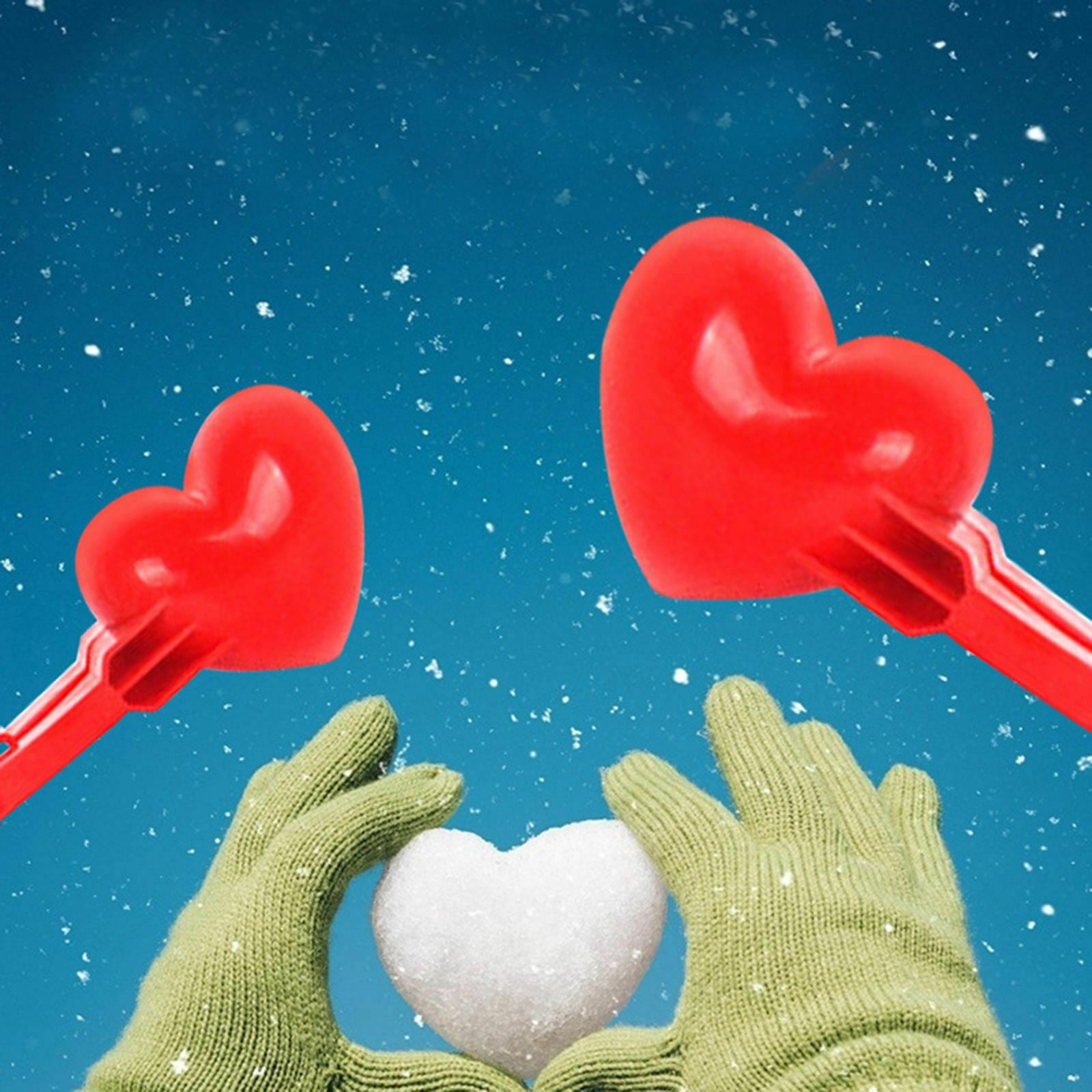 Heart Snowbal Maker Clips Kids Children Beach Snow Sand Mold Games Kid Gift