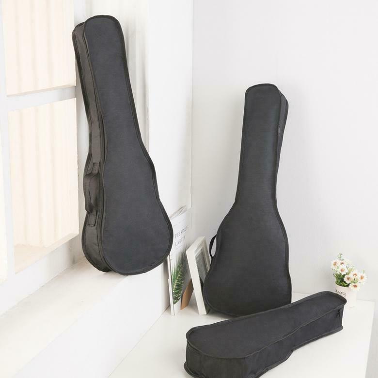21'' Ukulele Bag Black Portable Oxford Soft Case Monolayer Single Shoulder Bag