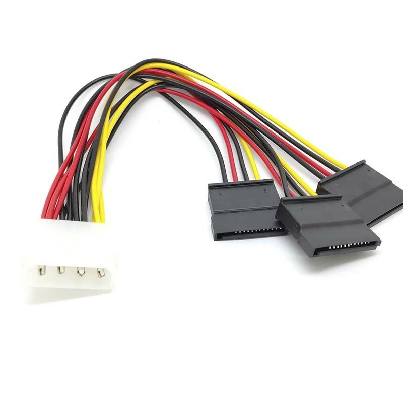 4 pin IDE Molex to 3 Serial ATA SATA Power  Splitter  Cable connectors  /BX