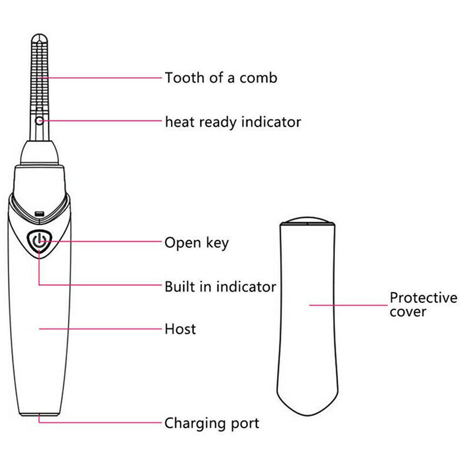 USB Rechargeable Electric Heated Eyelash Curler Beauty Makeup Tool Portable