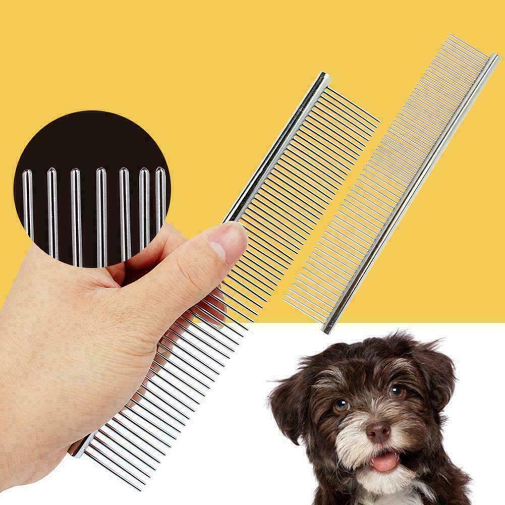 Pet Cat Dog Stainless Steel Double Row Teeth Grooming Hair Comb Brush Fur Rake