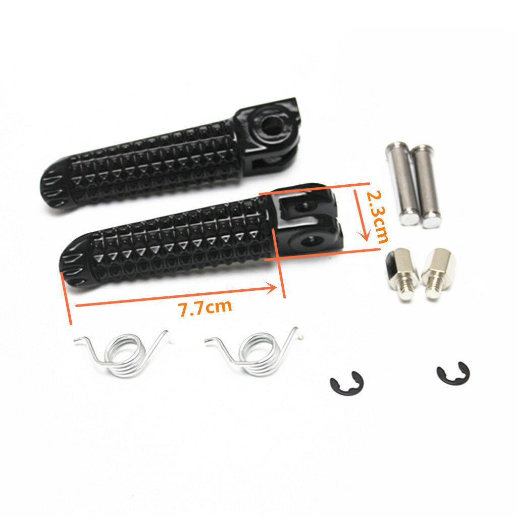 1 PAIR OF BLACK FRONT FOOTPEGS FOOTRESTS ASSEMBLY FOR YAMAHA YZF R1 R6 R6S