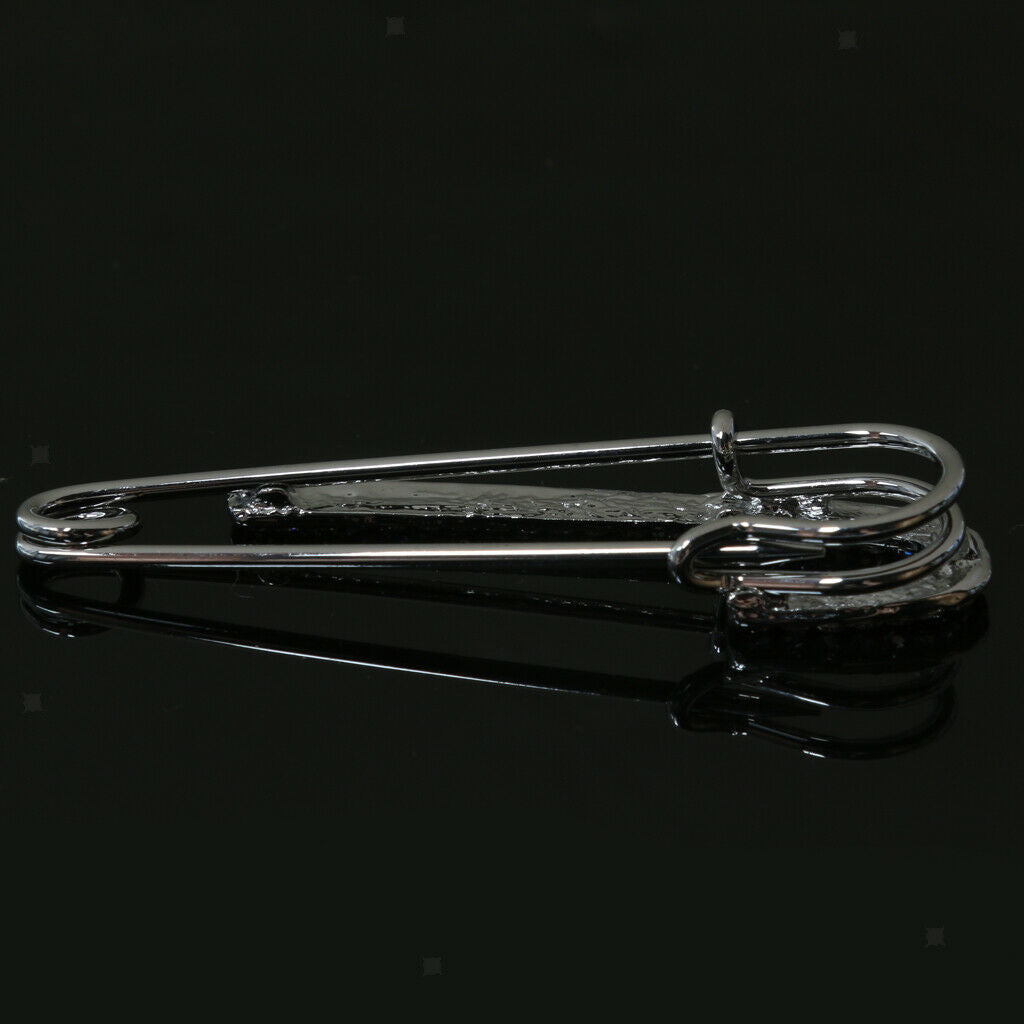 Womens Shawl Clip Shiny Full Crystal Sweater Brooch Clip Safety Pin Jewelry