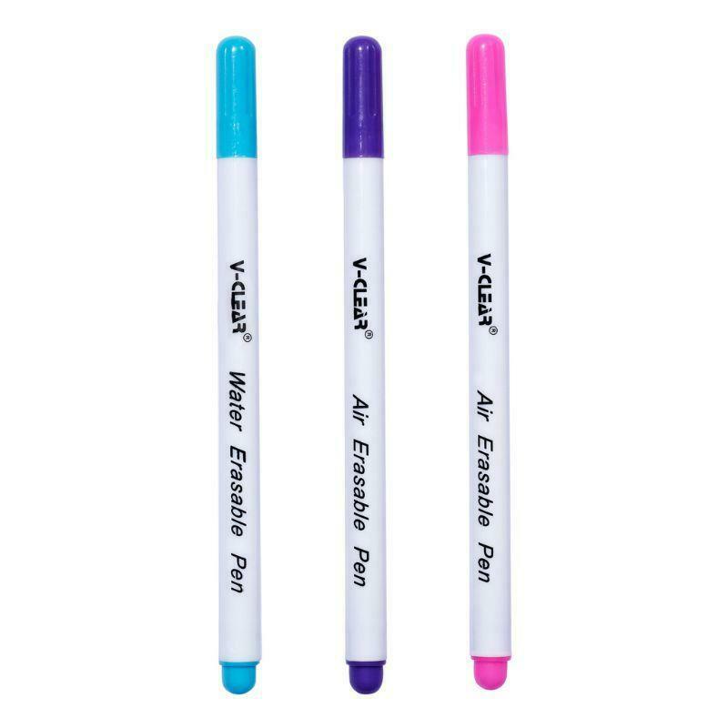 4pcs Air Erasable Pen Easy Wipe Off Water Soluble Fabric Marker Clean Pen For