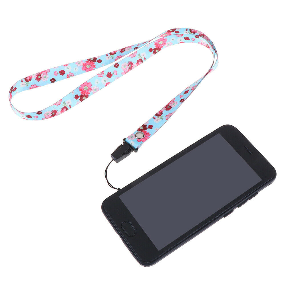 Universal flower mobile phone lanyard badge holder diy hang rope phone st.l8