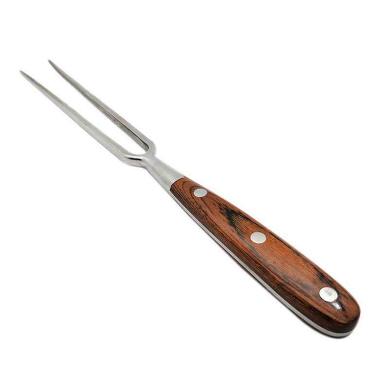 Portable Outdoor Barbecue Tool Wooden Handle Barbecue Fork Food Fork Meat Fork