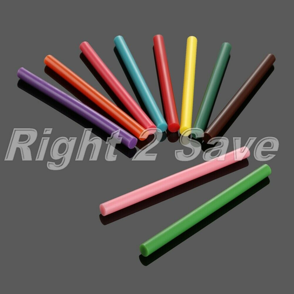 50Pcs 7mm*100mm Hot Melt Glue Gun Sticks EVA Glitter Powder 10 Colour DIY Crafts