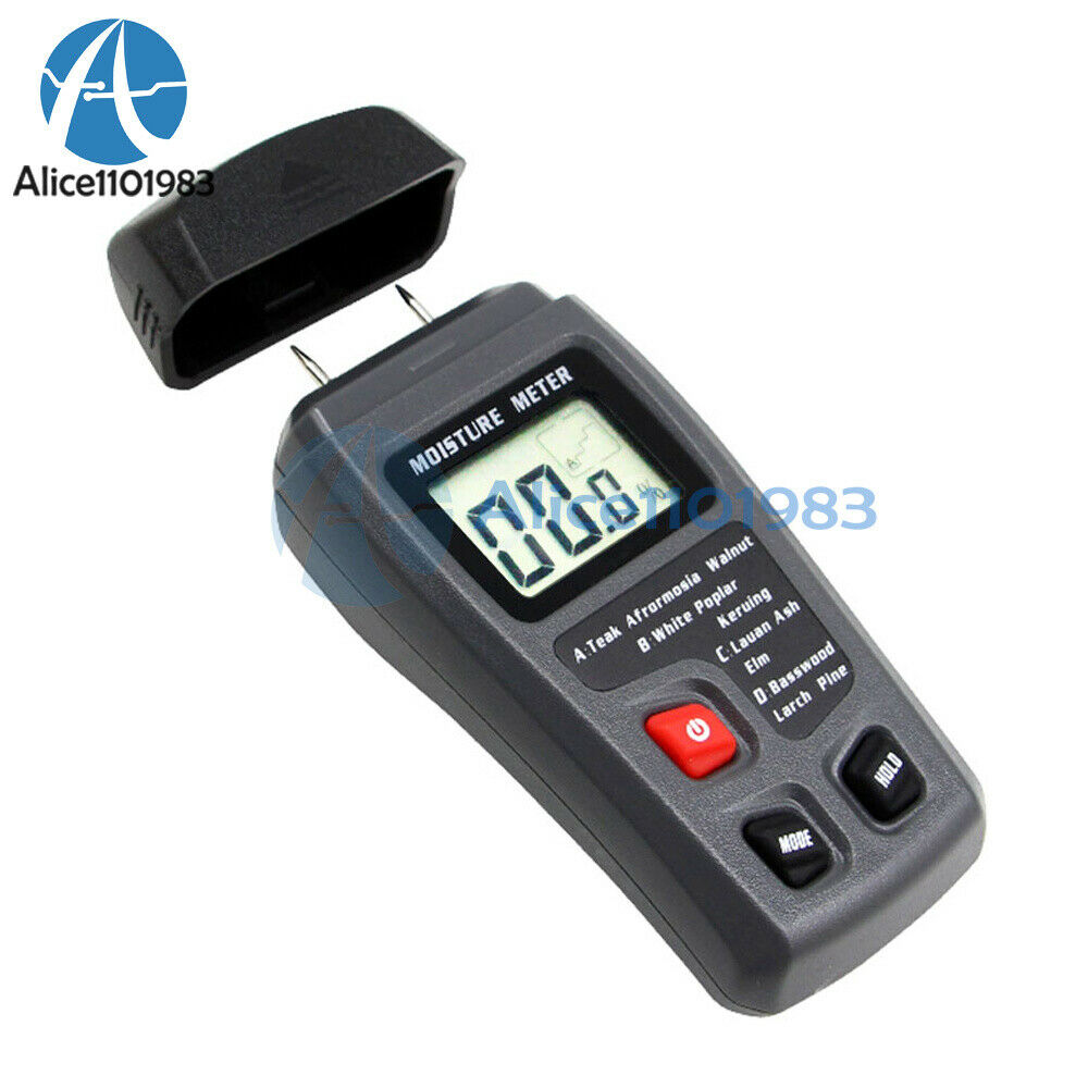 Wood Moisture Meter Hygrometer Timber Damp Detector Tree Density Digital tester