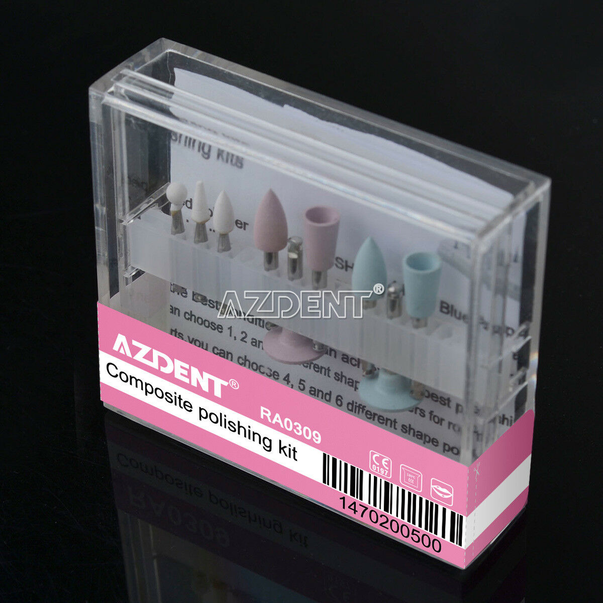 10X Dental Diamond Burs Composite Polishing Kit RA 0309 for Low Speed Handpiece