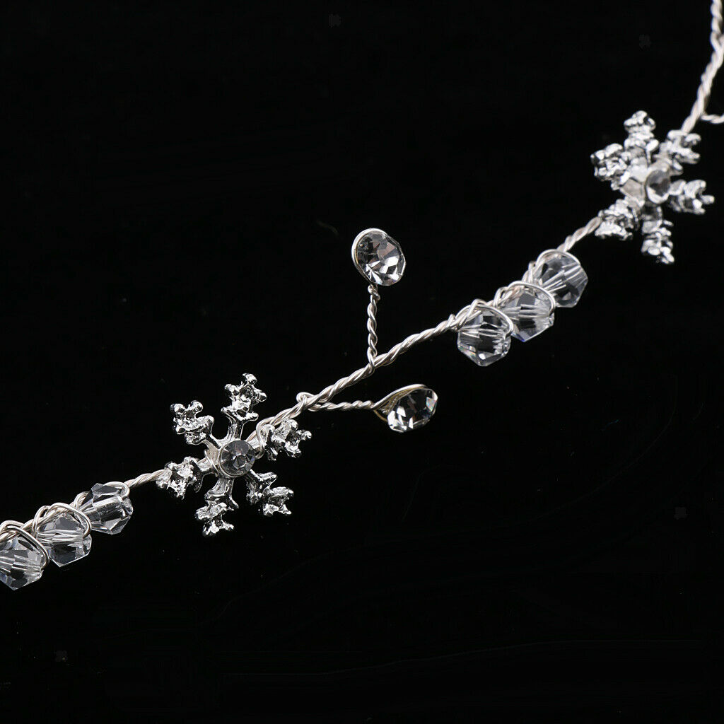 Wedding Bridal Floral Crystal Beads Headband Halo Prom Headpiece  Type 1