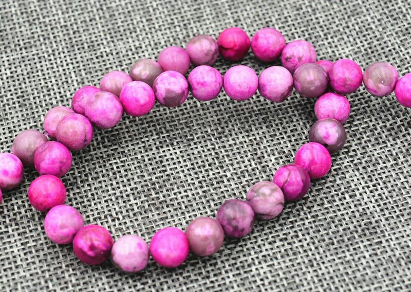 Distinctive 8mm Pink Crazy Lace Agate Gem Round Loose Bead 15''AAA