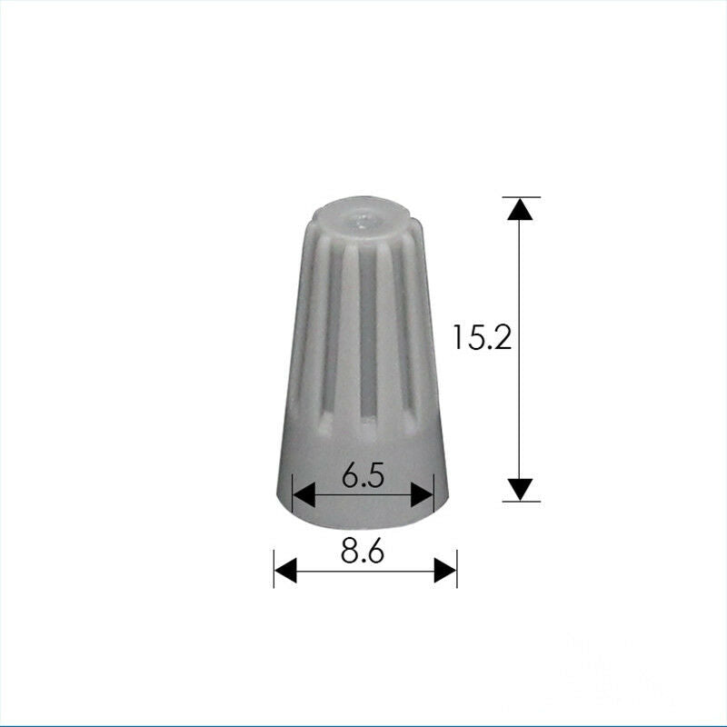 100PCS Spiral spring type Wire pressing cap Twist-On Terminal Cap Gray 22-14 AWG