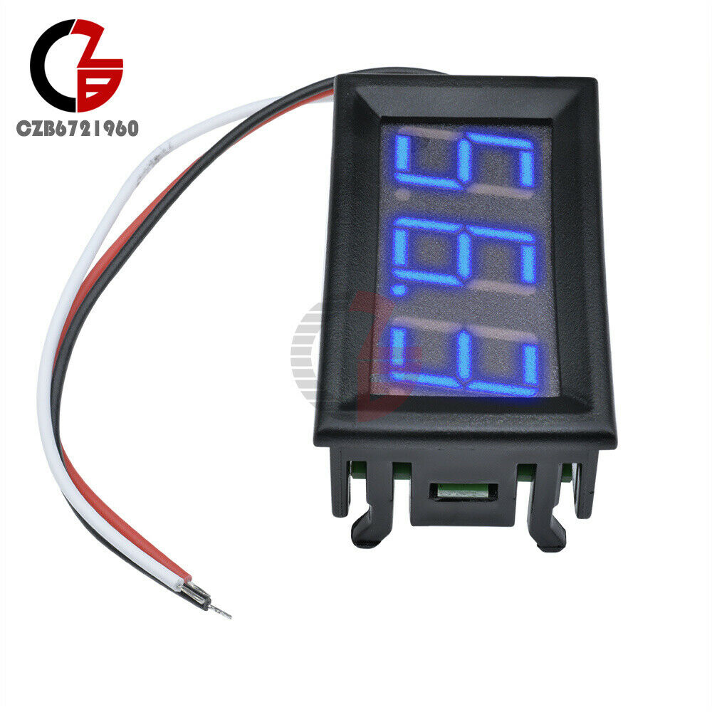 Blue LED Display DC 0V to 99.9V Panel Meter Three Wires Mini Digital Voltmeter