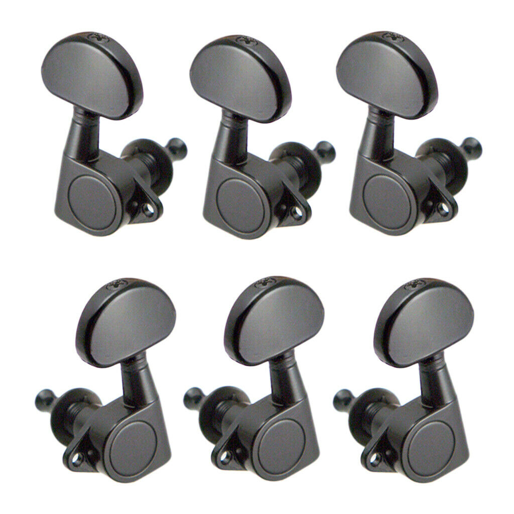 6 pieces sealed acoustic guitar tuning pegs tuner machine heads black