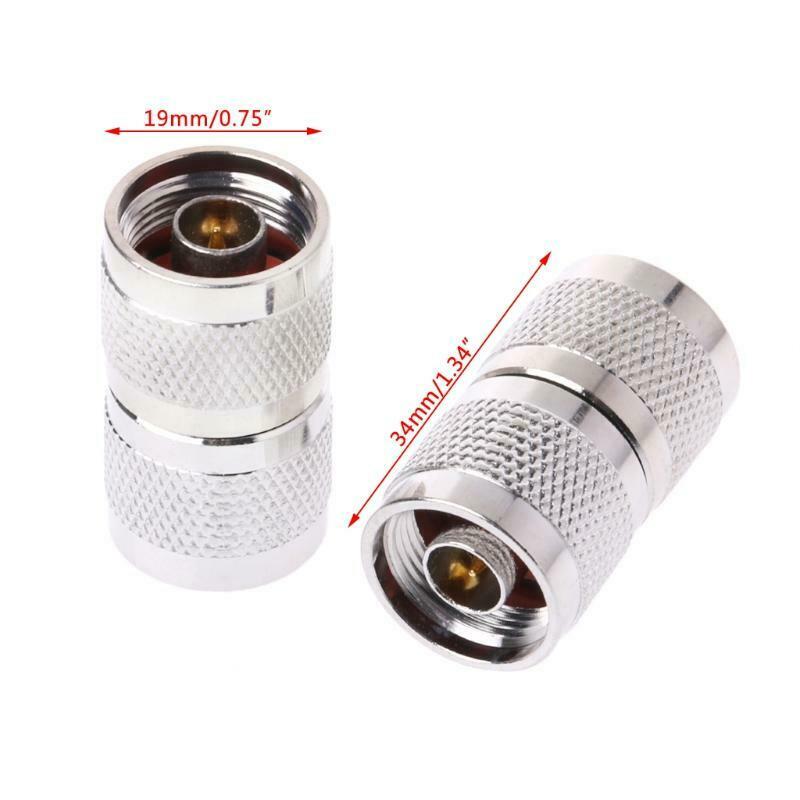 2 Pcs RF N Plug Male to N Plug Male N-JJ Coaxial Connector Antenna Cable Adapter
