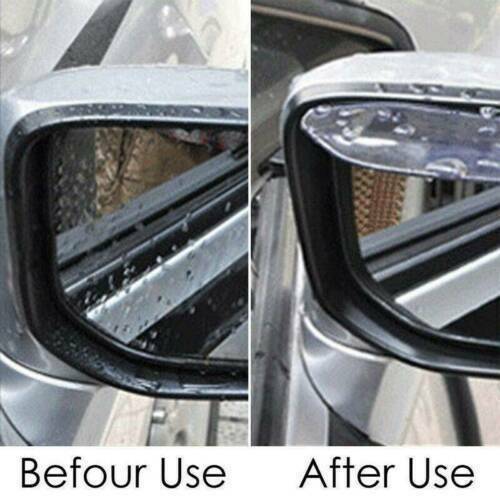 2Pcs Side Rear Mirror Visor Car Accessories Rain Snow Guard Black Eyebrow Set ~